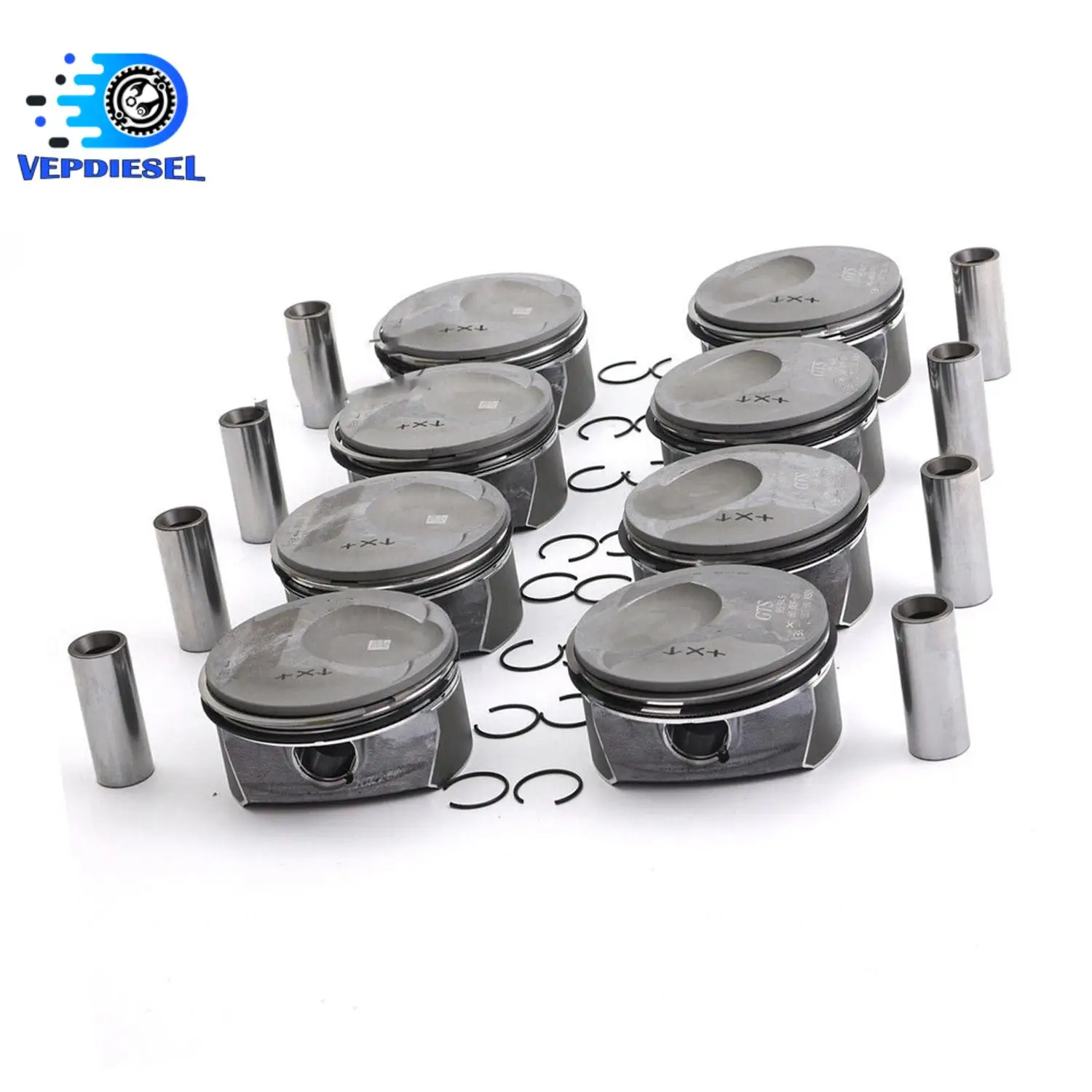 8pcs Pistons & Rings Kit For 2007-2016 Porsche Cayenne Panamera S GTS 957 970 4.8L V8 94810304824 94810304724 94810305722 Parts