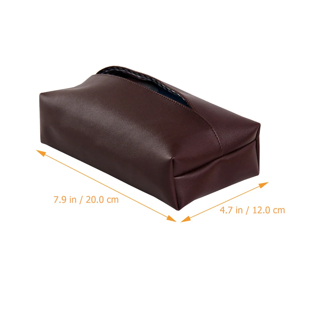

Compact Rectangular PU Tissue Box Napkin Dispenser Modern Desktop Holder for Table Countertop Night Stand