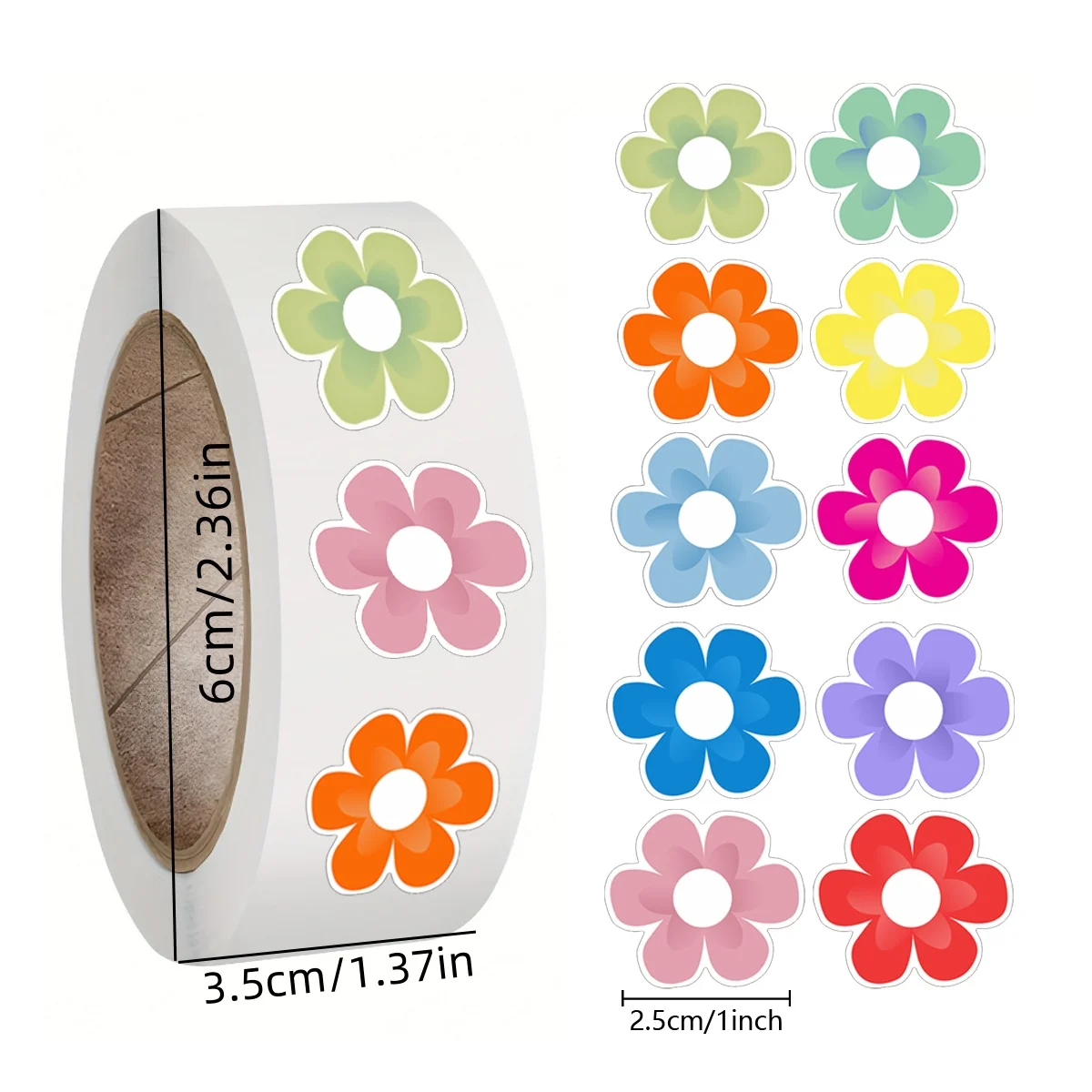 500pcs Cartoon Plant Roll Stickers vase flowers rainbow for Ledger Graffiti Waterproof Self-Adhesive Stickers