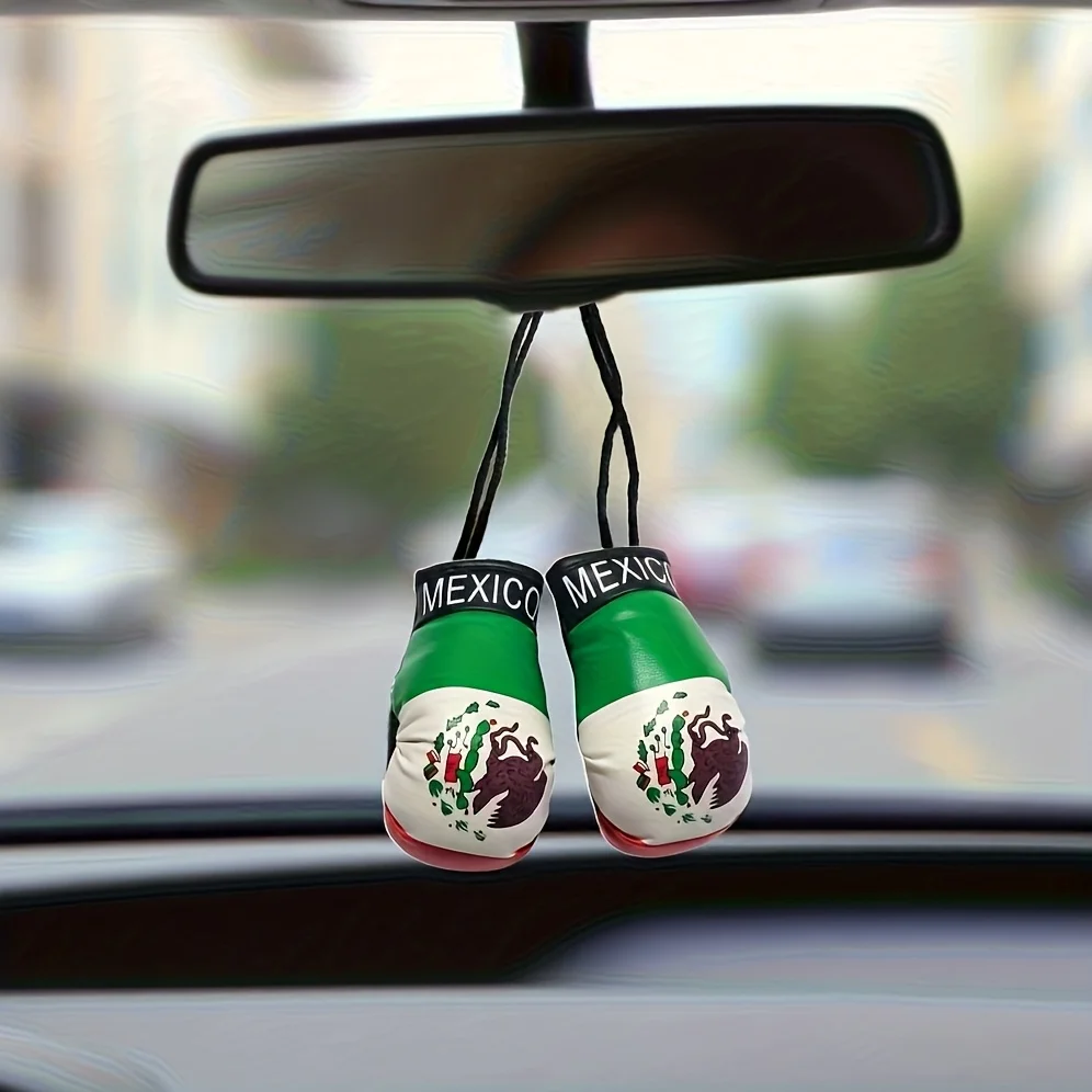 

Mexico Mini Boxing Glove Car Interior Pendant Enhance Sporty Vibe Charm for Backpack Showcase Individua