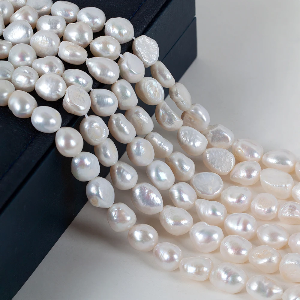 AAA Grade Baroque Pearls, Irregular Shape Pearl Beads, Natural White Pearls Strand