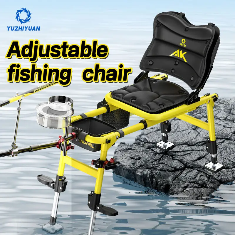 YUZHIYUAN26 New AK Knight Fishing Chair for Wild Fishing Special All-terrain Fishing Chair Multi-function Portable Folding Bench