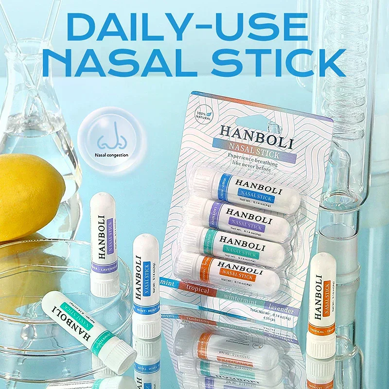 4Pcs Nasal Stick Boosts Focus Enhances Breathing Provides Fresh Sensation Aromatherapy Inhaler Prevent Drowsy Driving