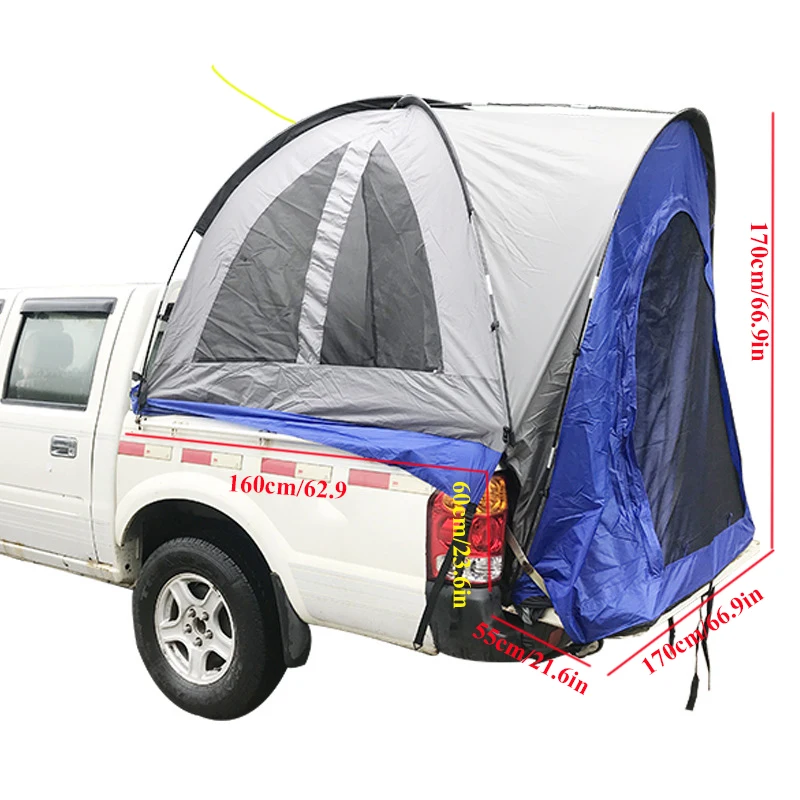 Truck Bed Tent Waterproof Pickup Car Tailgate Double Layers Self-driving Tour Outdoor Camping 190T Flame Retardant 170Cm Height