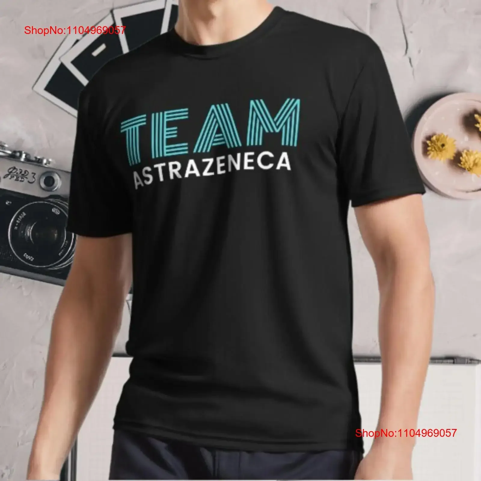 

Новая футболка Team AstraZeneca с активным логотипом, забавный размер S 5XL, винтажная стираная мужская универсальная модельерская одежда