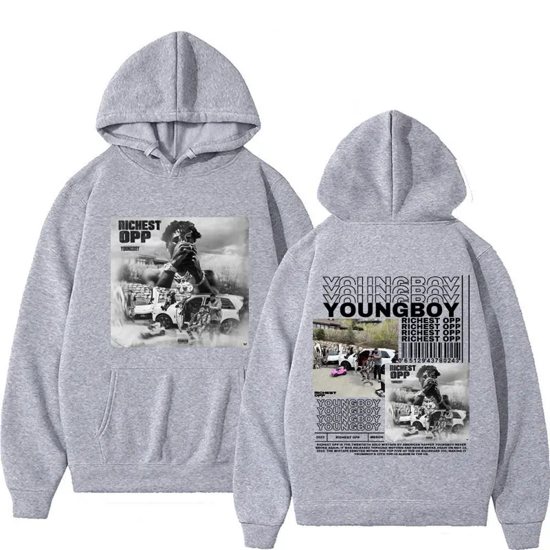 Rapero YoungBoy-Sudadera con capucha para hombre, suéter masculino de estilo Hip Hop, informal, gótico, de gran tamaño, con estampado gráfico, nuevo álbum, 2023