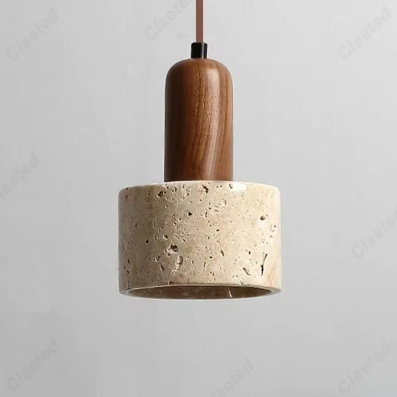 Nordic Wabi-Sabi Yellow Travertine Mini LED Pendant Lights Multiple Styles Decorative Lighting for Bedroom Living Room Home Use view 6