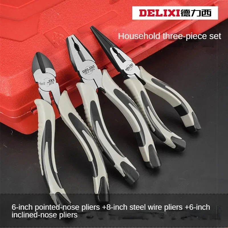 6/8-inch Sharp-nosed Pliers Hardware Tools Universal Wire Cutters Electrician's Tools Multifunctional Pliers with Diagonal Jaws