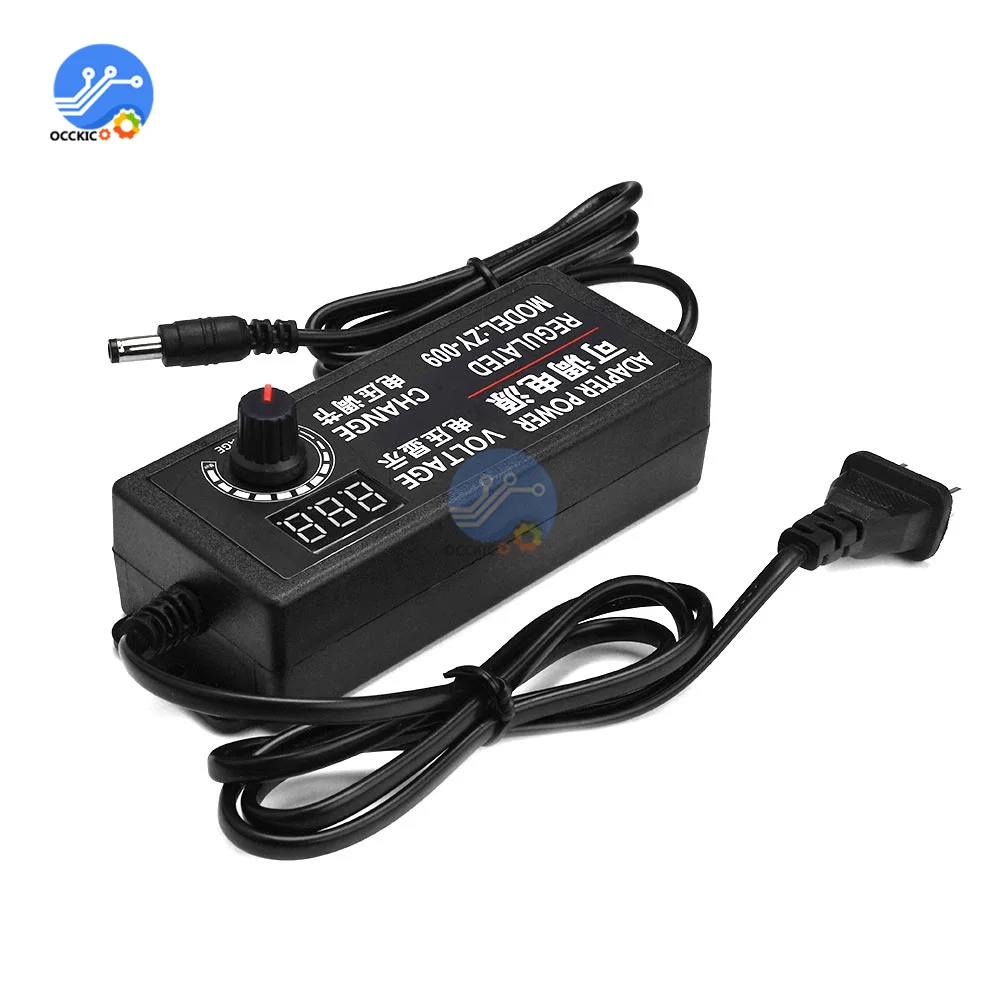 DC 3-24V Adjustable Voltage DC Power Adapter Stepless Speed Regulation Dimming 3-12V 9-24V 2A 3A 5A with Display Screen