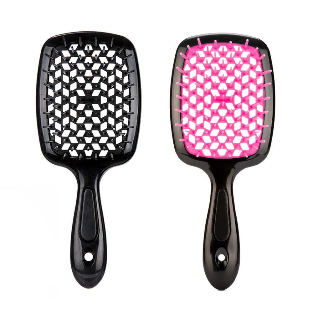 Fluffy Shape Mesh Comb Hairdressing  detangling hair brush Plastic Massage Dry And Wet Hollow Comb Salon DIY Hairdressing Tool