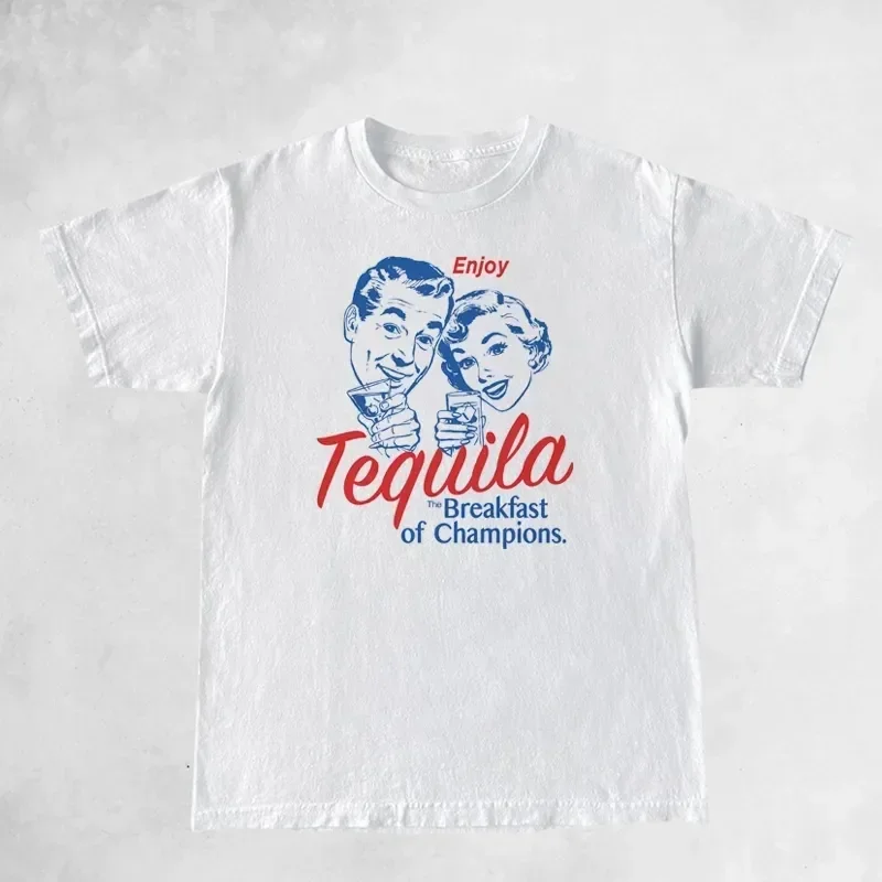 Women T-shirt 1001 Enjoy Tequila Retro Graphic Tees Funny Alcohol Drinking T-Shirts Vintage Fashion Shirts Tops Unisex Clothing