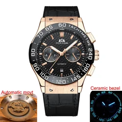 Automatic Watches for Men Ceramic Bezel Blue Luminous Mechanical Movement Leather Rubber Rose Gold Titanium Carbon Fibre Luxury