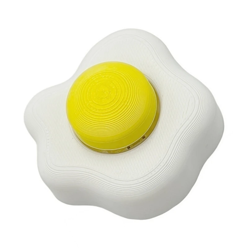 Eggs Shaped Stress Relief Toy with Yellow Yolks Clicks Button, 3D Printed Pocket Fidgets Clickers for Desktop Play Reward A2UB