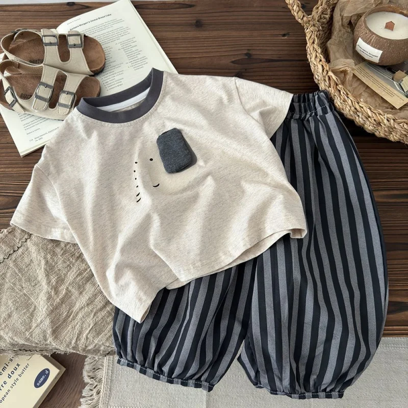 Children's Summer Short-Sleeve Set2026New style boys' loose-fitting top and cropped pants are trendy