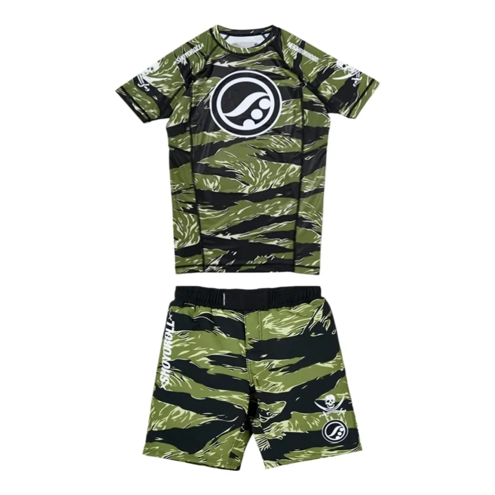 2026 Wrestling and Fighting Shorts Brazilian Jujutsu Men's Casual Breathable T-shirt Set Summer Forest and Desert Camo Style