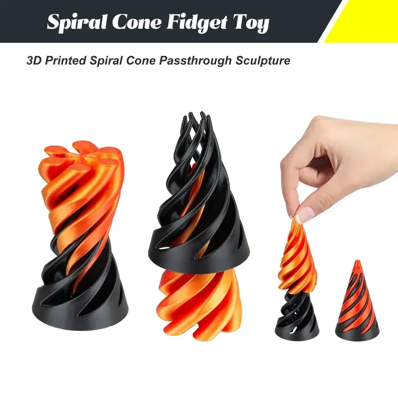 3D Decompression Toys Push Promote 3D Printing Trendy Toys Decompression Spiral Three-dimensional Children's Puzzle Toys