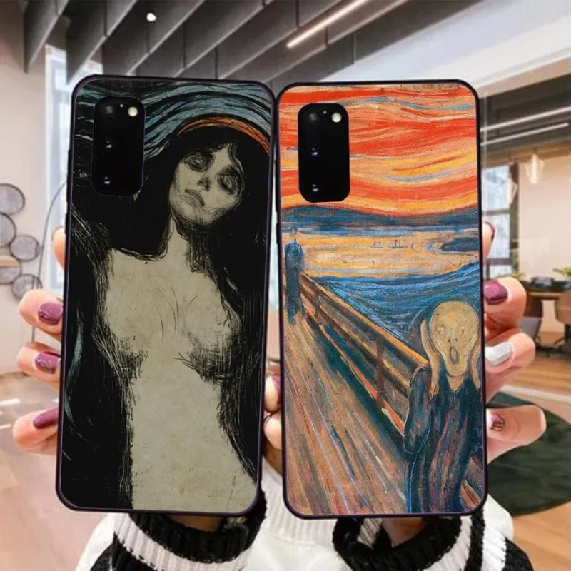 Munch Vintage Oil Painting Phone Case for Realme GT 2 9i 8i 7i Pro X50 X2 C35 C21 C20 C11 C3 Black Soft Phone Cover