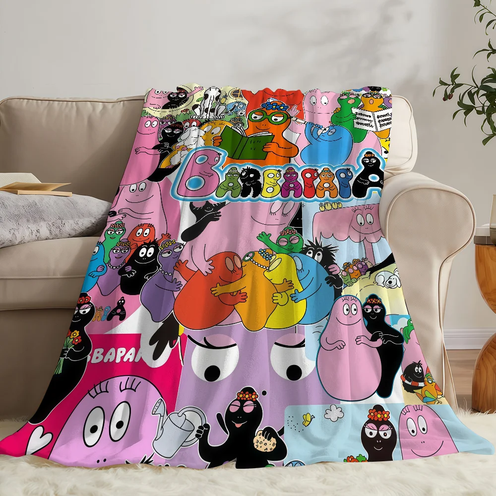 Cartoon Barbapapa Blanket Soft Warm And Thick Perfect For Bedroom Living Room Bed Sofa Camping Picnic Office Gift