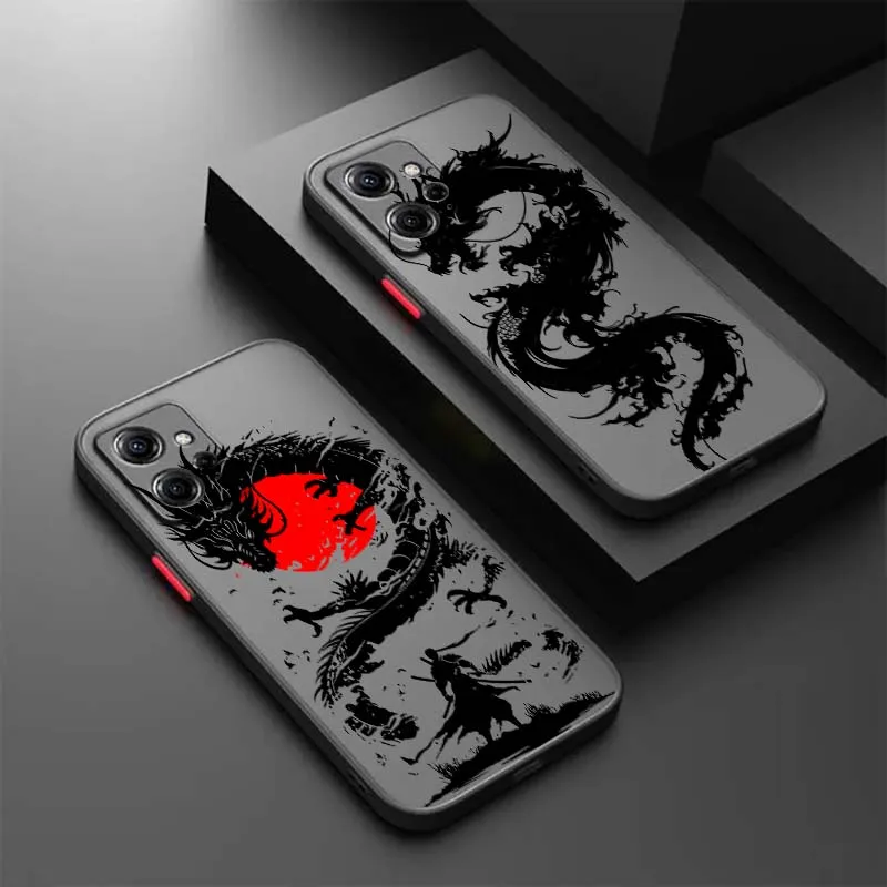 

Creative Dragon Design Case For Xiaomi Redmi Note 14 13 12 12S 11 12T 11S 11E 11T 10 9 8 Pro Plus Frosted Translucent