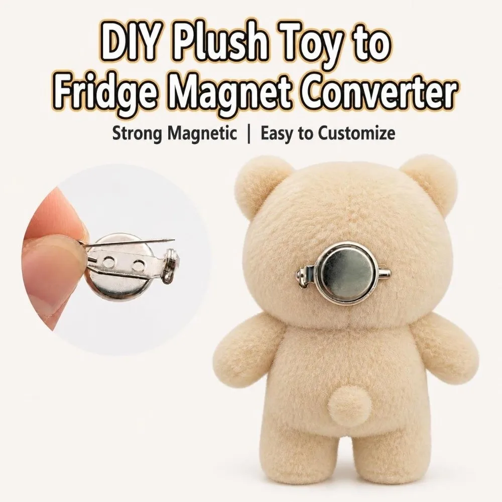 1/4Pcs Magnetic Magnetic Safety Pin Toy To Fridge Magnet Lock-Clasp DIY Magnet Pin Base Brooch Back with Magnet