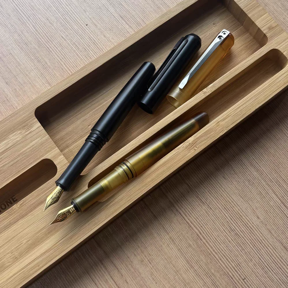 PEI Ultem Fountain Pen Nib - Dual Tone F Fine Point Nib Unit with Feed and Ink Converter