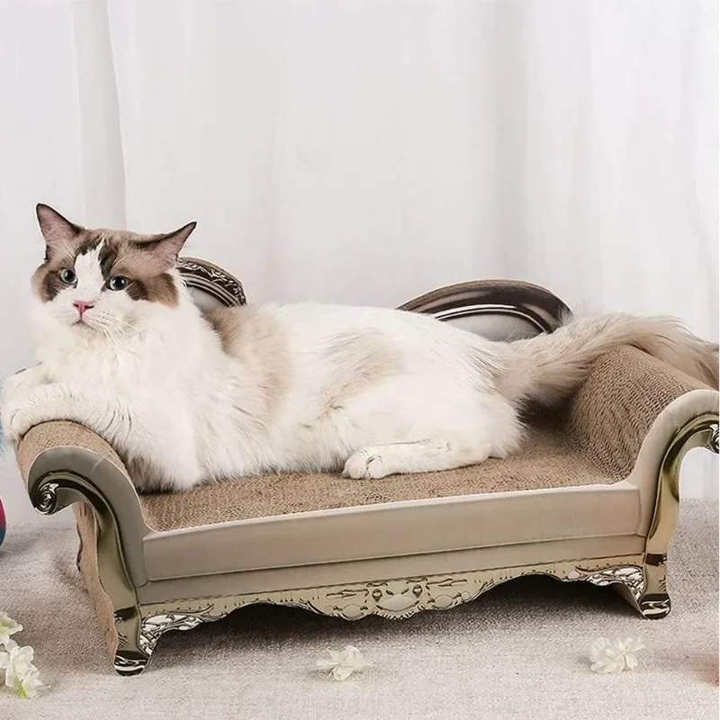 

Cat Scratcher Sofa Bed - Corrugated Cardboard Scratching Lounge Luxury Scratching Post Furniture Protecter with Textured Cat
