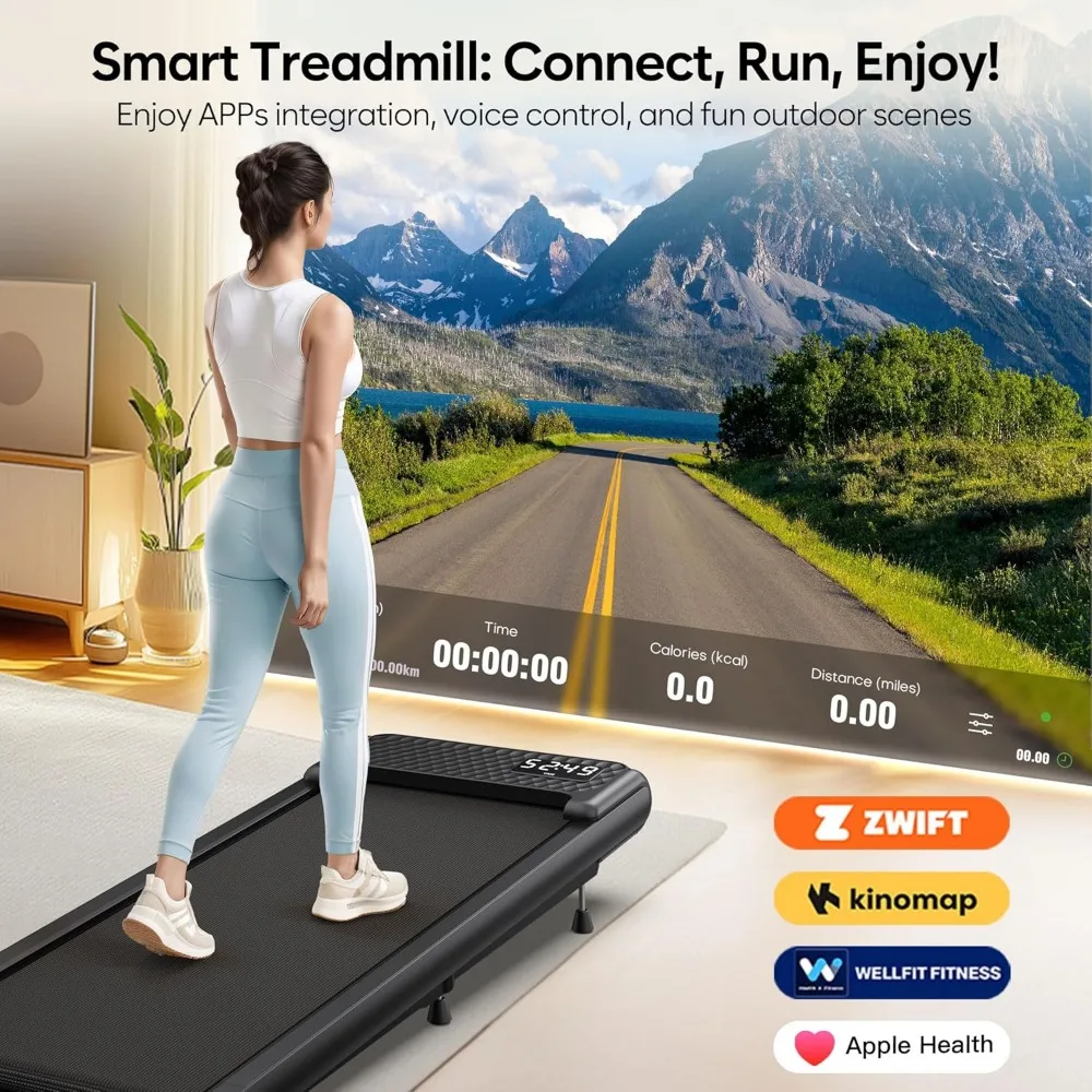 وسادات المشي المائلة 10% قابلة للإمالة للمكتب المنزلي، مطاحن مدمجة تحت المكتب مع وضع المشي لمسافات طويلة والتسلق، مثالية للجزء الصغير