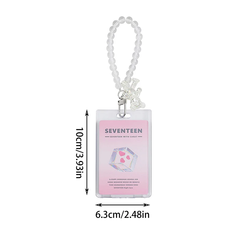 Acrylic Transparent Card Holder Student Bus Card Meal Card Protective Cover ID Photo Display Card Holder Keychain Pendant