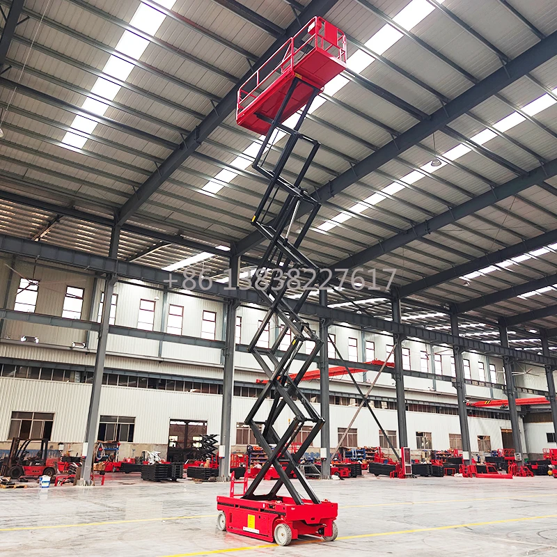 8m-14m Solid Rubber Tires Mobile Electric Self-Propelled Hydraulic Scissor Lift Platform Table With Good Price view 2