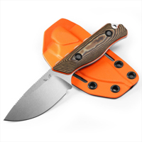 BM 15017 Hunt Hidden Canyon Hunter Mini Drop Point Fixed Blade Knife Wood / Orange G10 Handle Tactical Survival Camping Knives