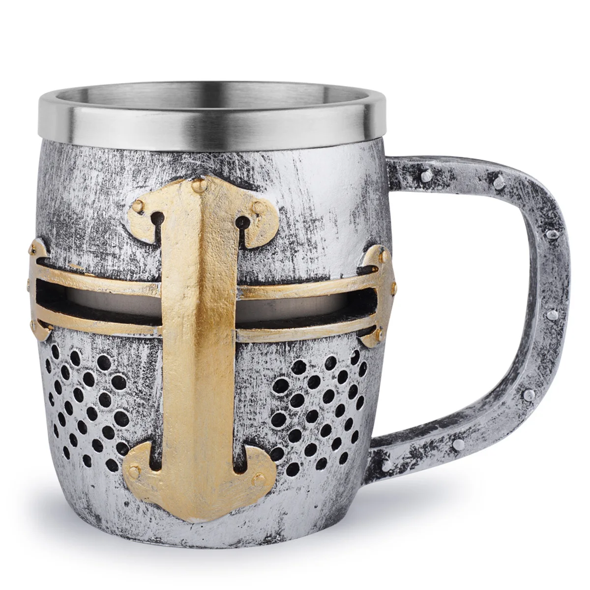 Viking Soldier Helmet Beer Mug Nordic Medieval Mask Coffee Mug Viking Ornament