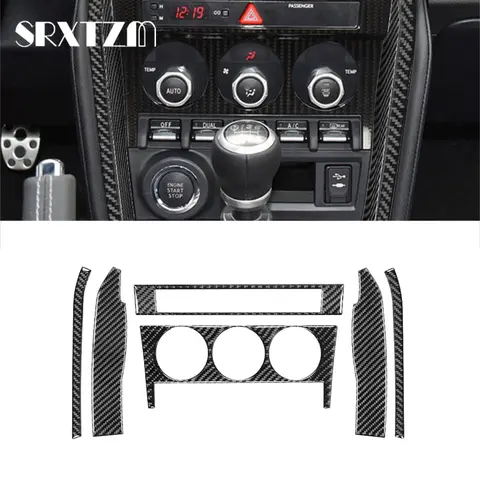 탄소 섬유 에어컨 스위치 비상 조명 프레임 패널 인테리어 트림 장식 스바루 BRZ Toyota 86 Gt86 2017-2019