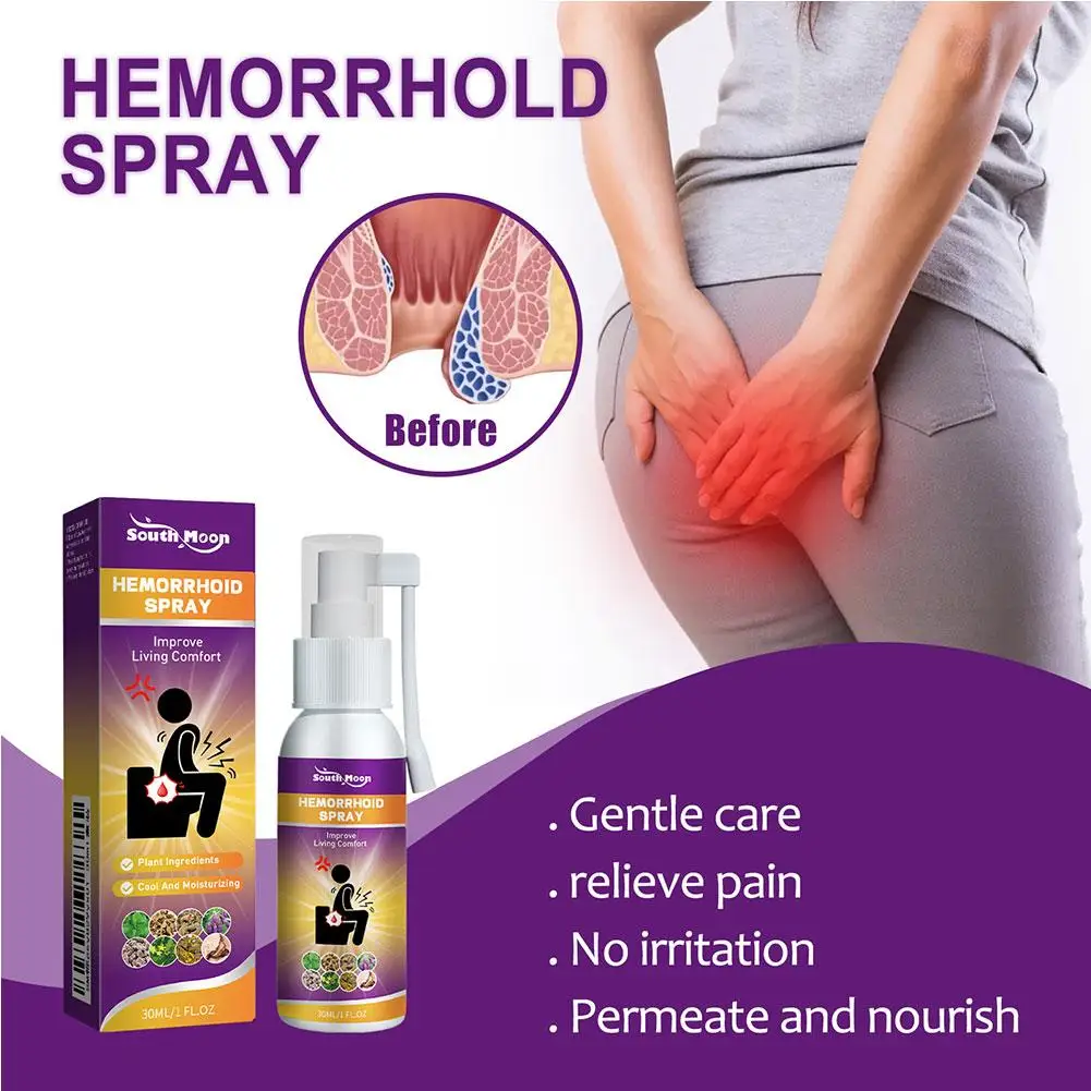 

30ml Hemorrhoid Spray Relieves Swelling Pain Itch Relief Hemorrhoids Hemorrhoid Relief Balls Flesh Breaks Anal Spray I8H3