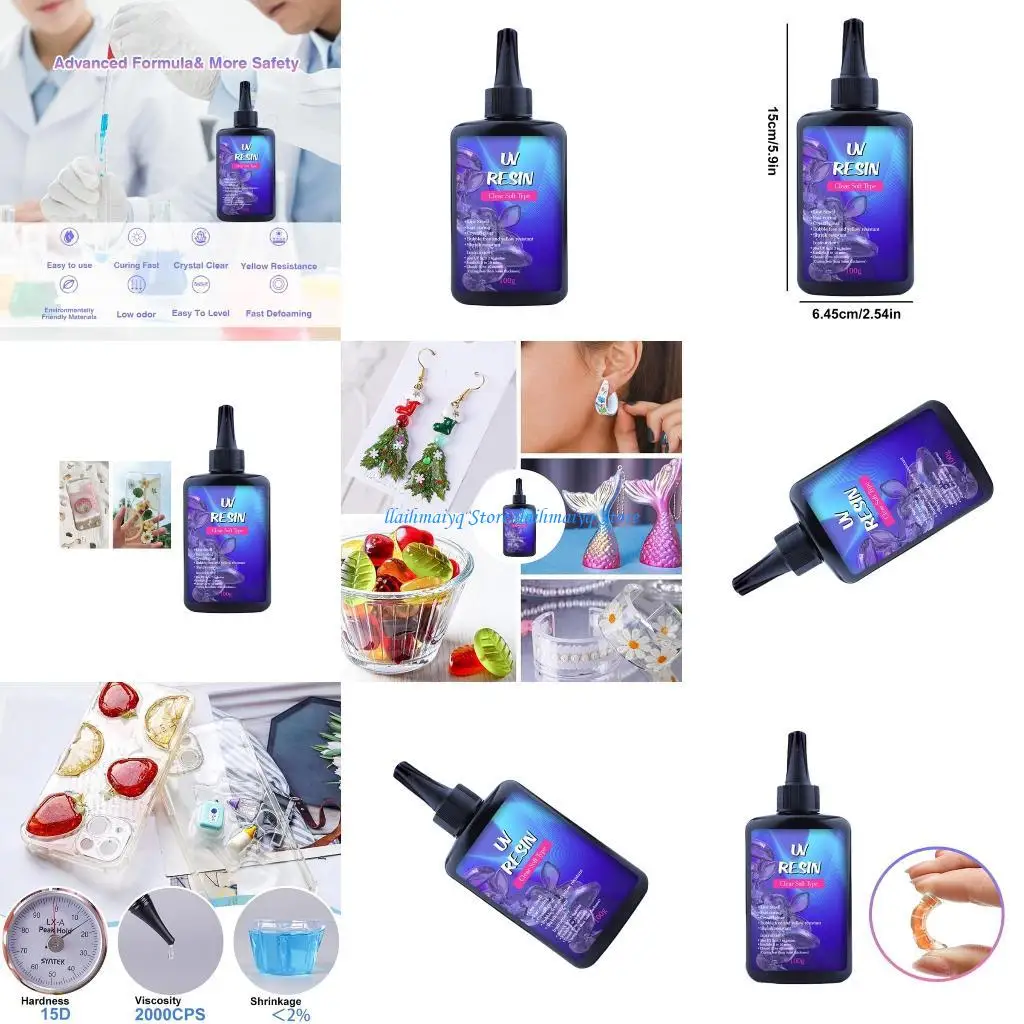 

573B Professional UV Resin for Jewelry Crafting Epoxy Resin and UV Lamp Resin Clear UV Adhesive for Bonding and Fixing