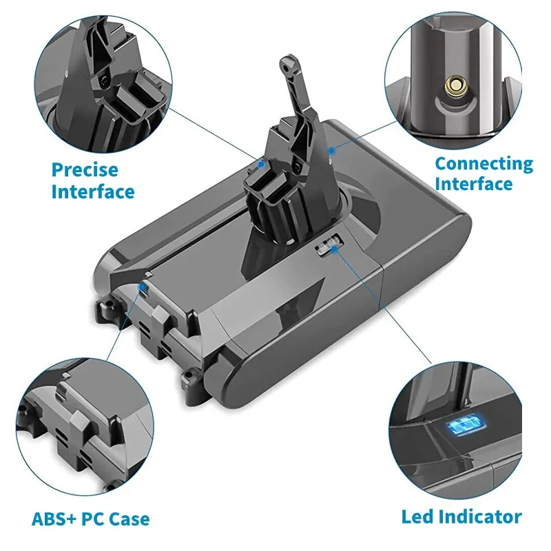 21.6V 8000mAh Lithium Battery for Dyson V6 V7 V8 V10 Series SV12 DC62 SV11 sv10 Handheld Vacuum Cleaner Spare battery