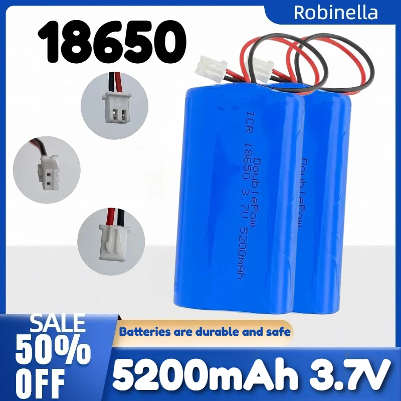 

Литиевый аккумулятор 18650, 3,7 В, 5200 мАч или 3600 мАч с XH2,54, для мегафона, сценического монитора, аккумулятор со светодиодной подсветкой