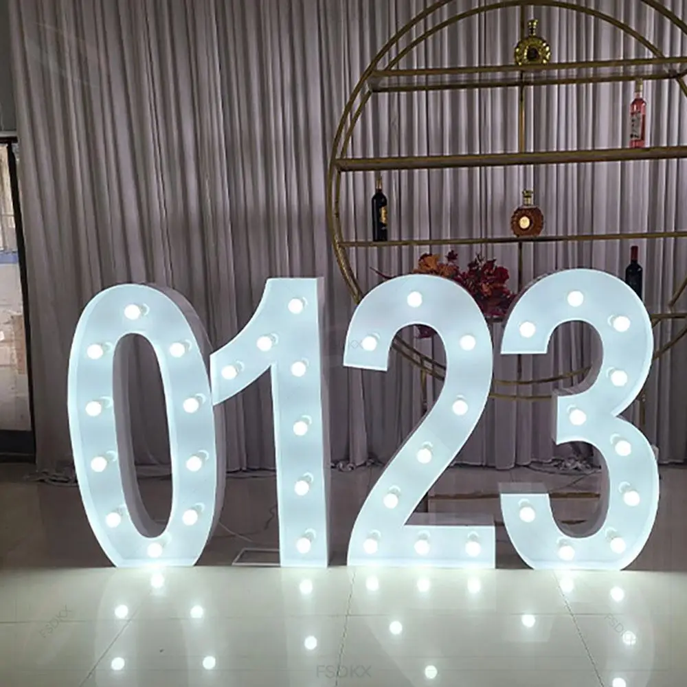 

FSDKX Giant Large Big Party Decoration Led RGB 90cm Tall Big Neon Marquee Letters Number Lights for Event Wedding Supplies