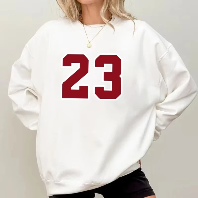 

Womens Sweatshirt Sports Print O Neck Long Sleeves Tops Casual Jogging Pullover Daily Versatile Street Clothing Loose Tracksuit