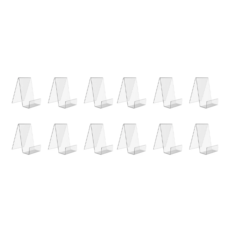 

12 Pcs Acrylic Book Stand,Clear Acrylic Display Stand, Clear Holder For Displaying Pictures,Jewelry,Watch Display Stand