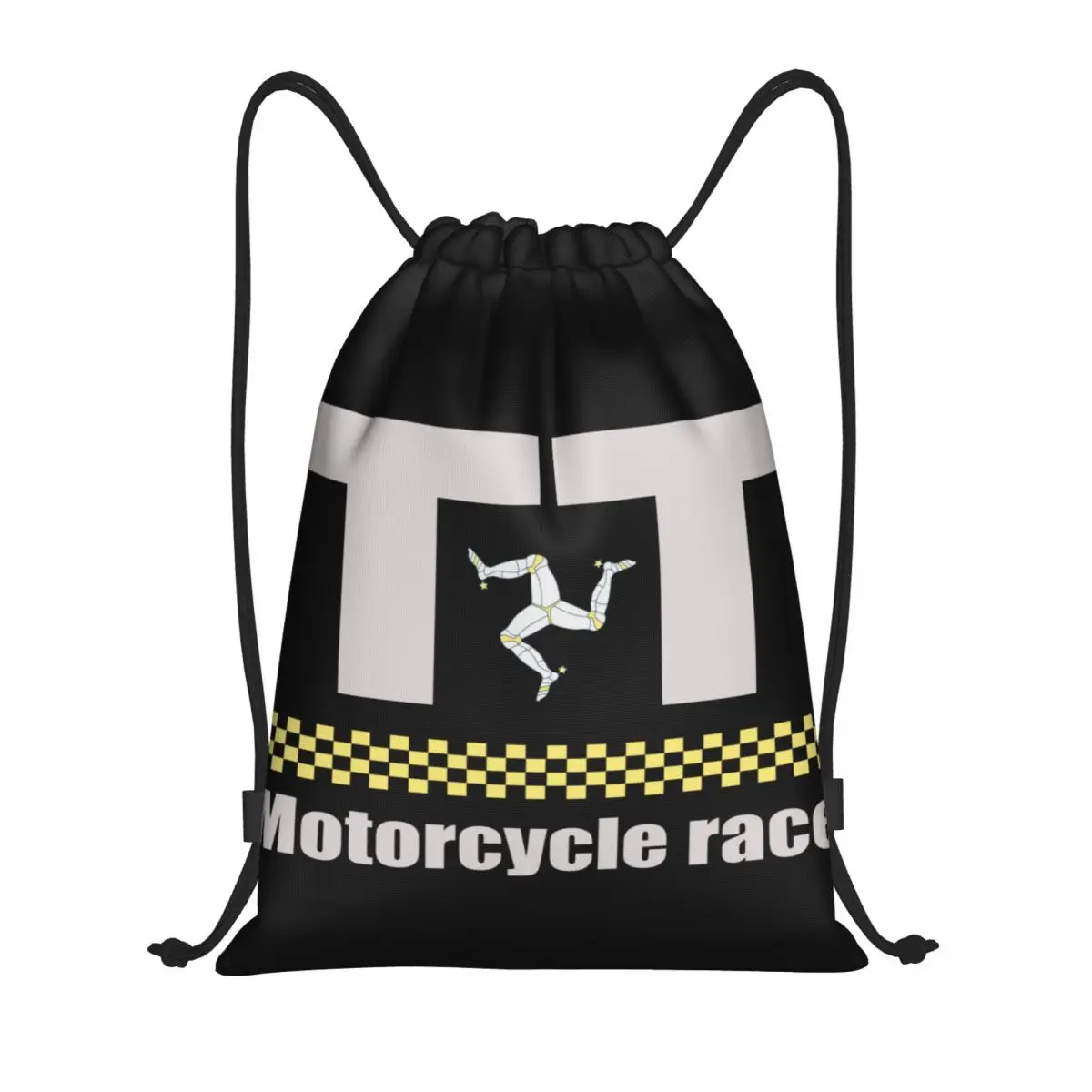 Custom Isle Of Man Flag borsa con coulisse uomo donna leggero moto TT Race sport Gym Storage zaino