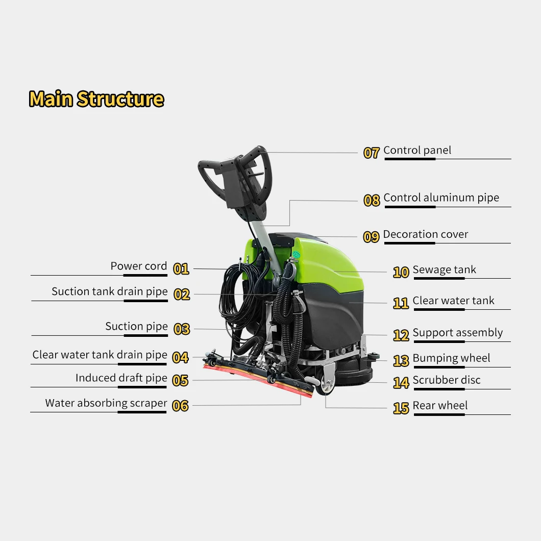 เครื่องขัดพื้นแบบเดินตาม อุปกรณ์ทําความสะอาด เครื่องขัดพื้นไฟฟ้า