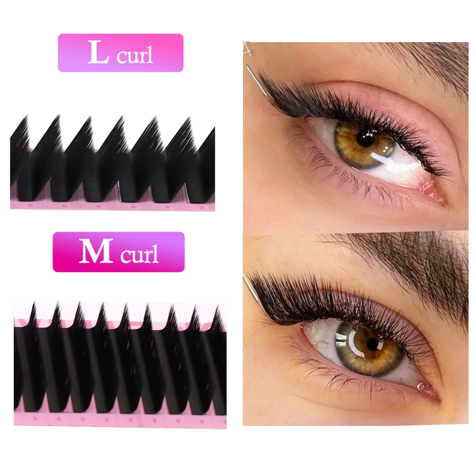 

AGUUD C CC D DD L M Curl Lash Extension Supplies Faux Mink Lashes Silk Eyelash Individual Eyelash Extensions Soft Natural L Lash