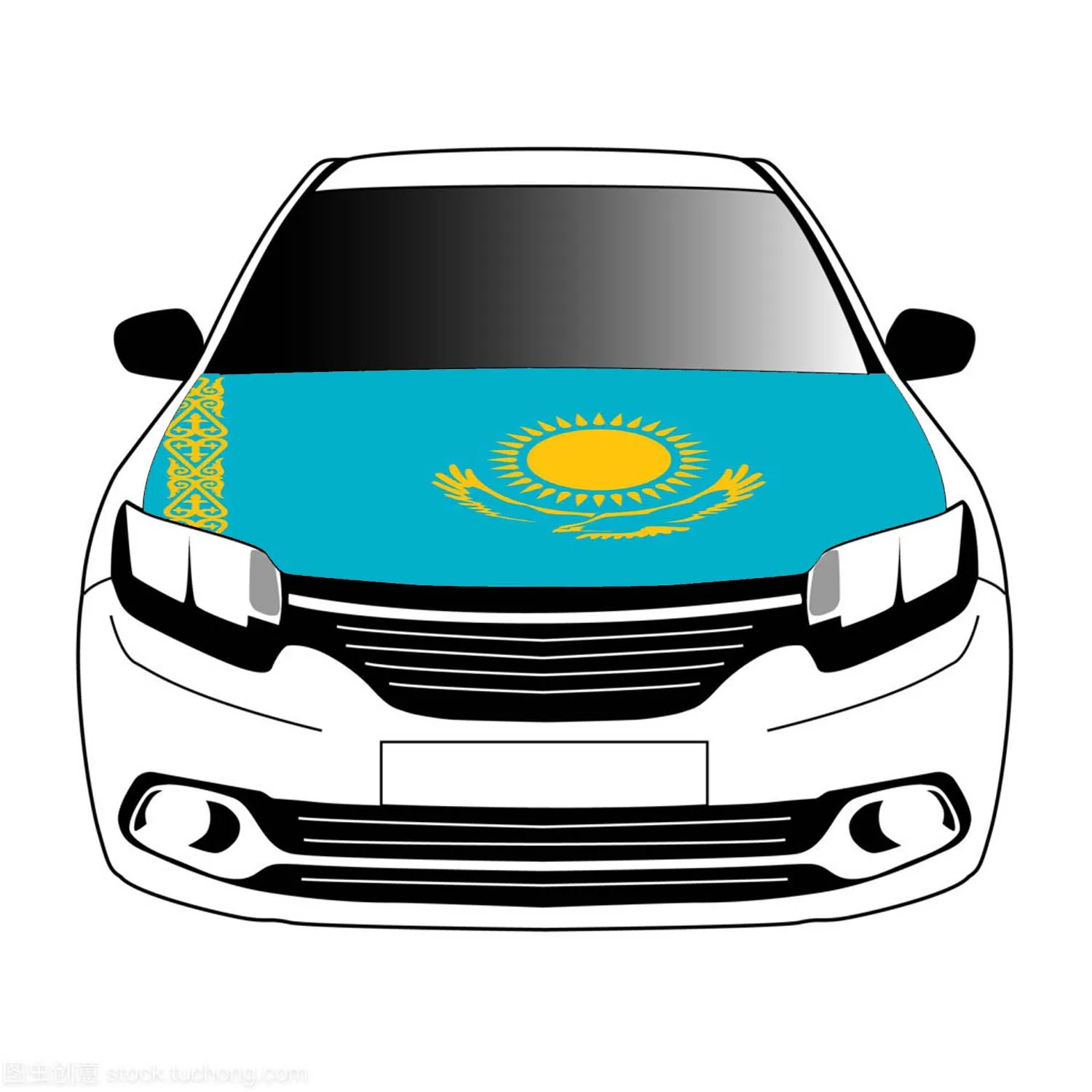 

Kazakhstan flag flags car Hood cover 3.3x5ft/5x7ft 100% polyester banner Digital Printing Activities festivals and car use