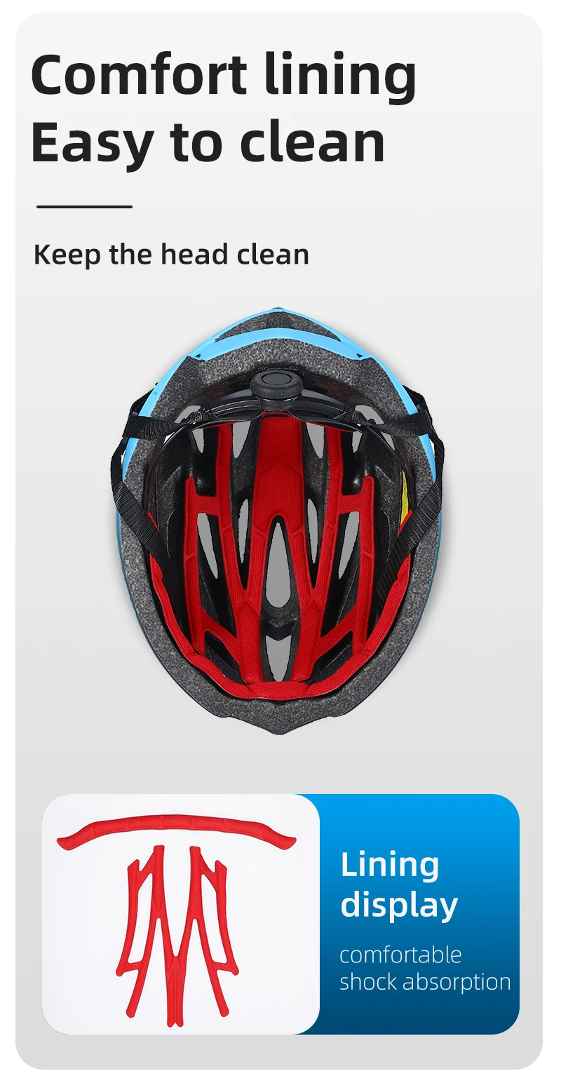 WEST BIKING Fahrradhelm Ultraleicht Integral Geformt 28 Belüftungsöffnungen Farbverlauf Verstellbare Größe M L Rennrad MTB Fahrradhelm Unisex – Detail 7