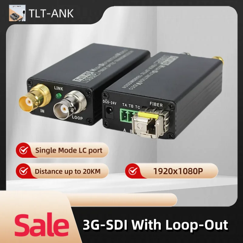 Mini Full 1080P 3G SDI Fiber Optical Media Converters with SFP simplex LC Singlemode - SDI signal over fiber 20Km