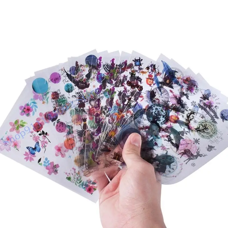 

H9ED 15 Pcs/set Resin Stickers Decals for Scrapbook Silicone Resin Molds DIY Crafts