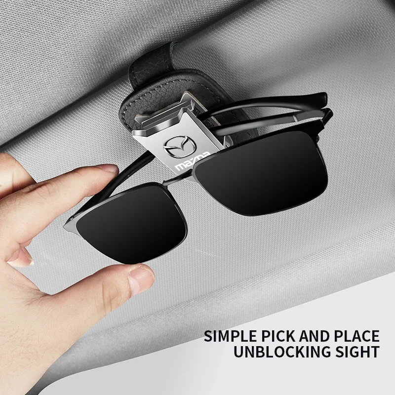 Car Auto Sun Visor Glasses Box Sunglasses Clip Card Ticket Holder Stand for Mazda 3 6 CX-3 CX-5 CX-9 2015 CX-4 Wheel Center Caps