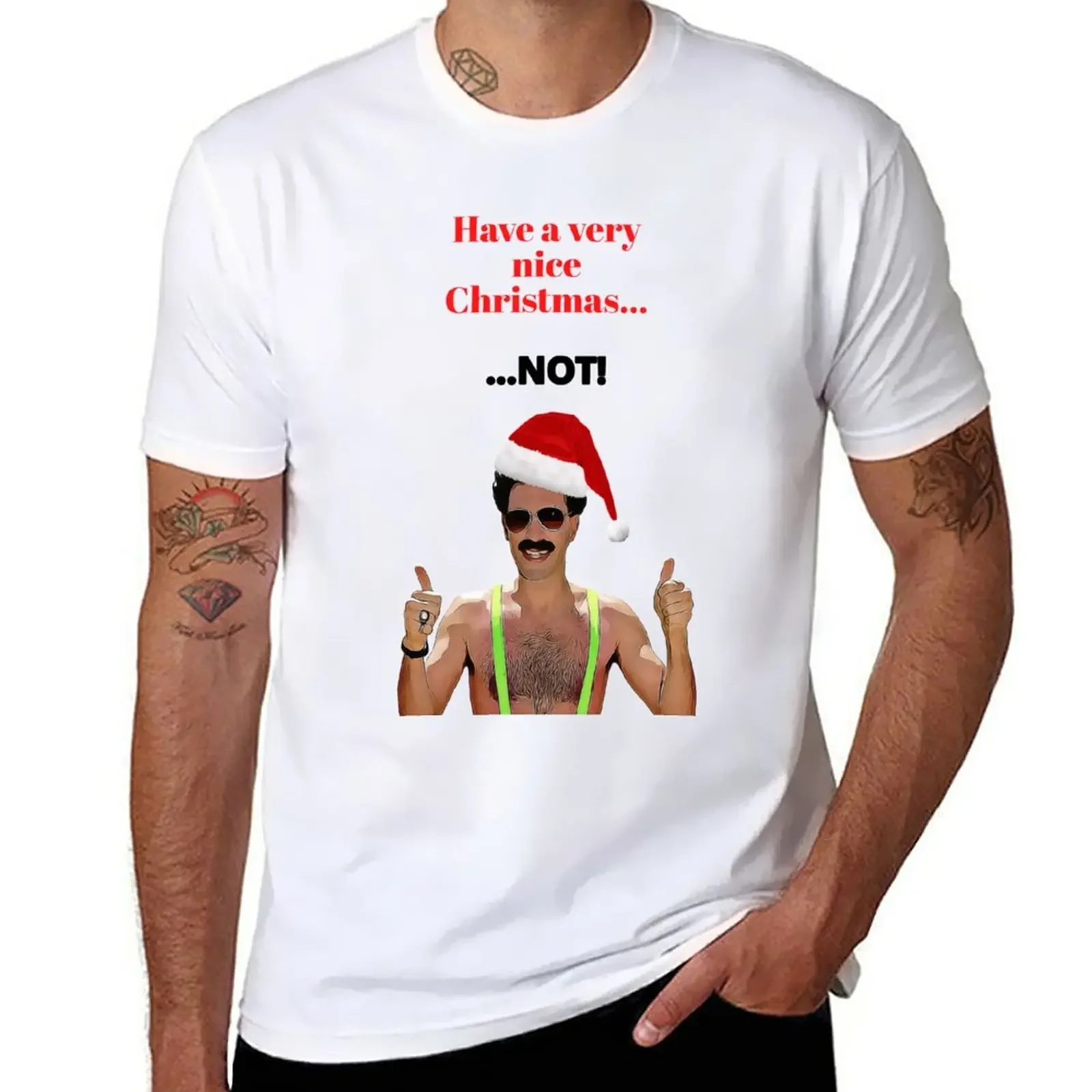 Borat Christmas Cards and Gifts, Borat T-Shirt funnys hippie clothes summer tops clothes for men