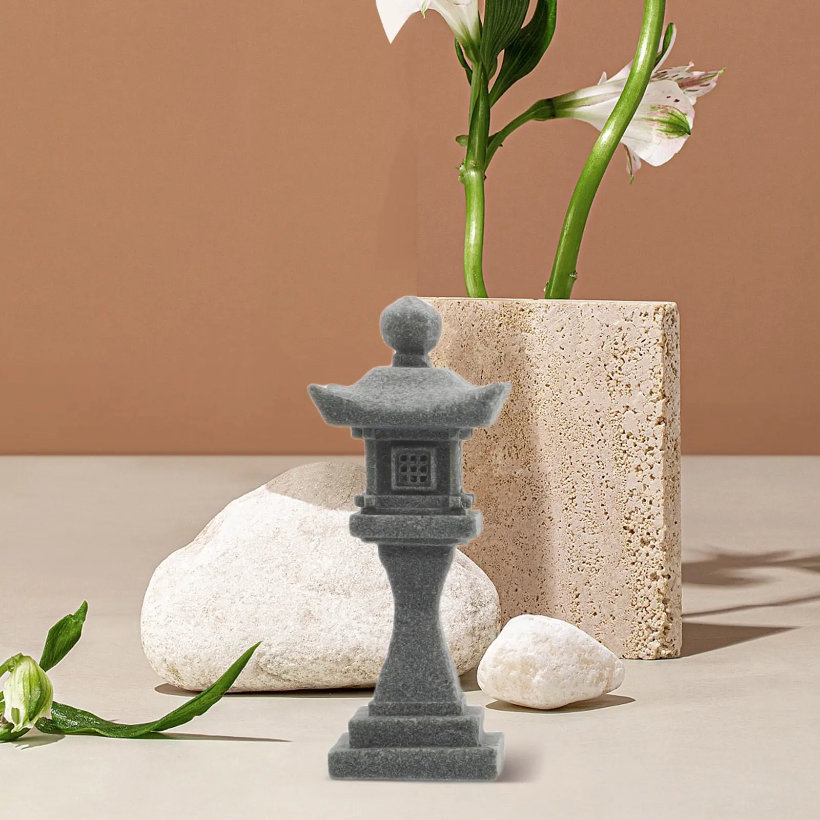 6Pcs Lanterns For Aquarium Decoration Autumn Home Decoration Miniature Japanese Stone Pagoda Sculpture