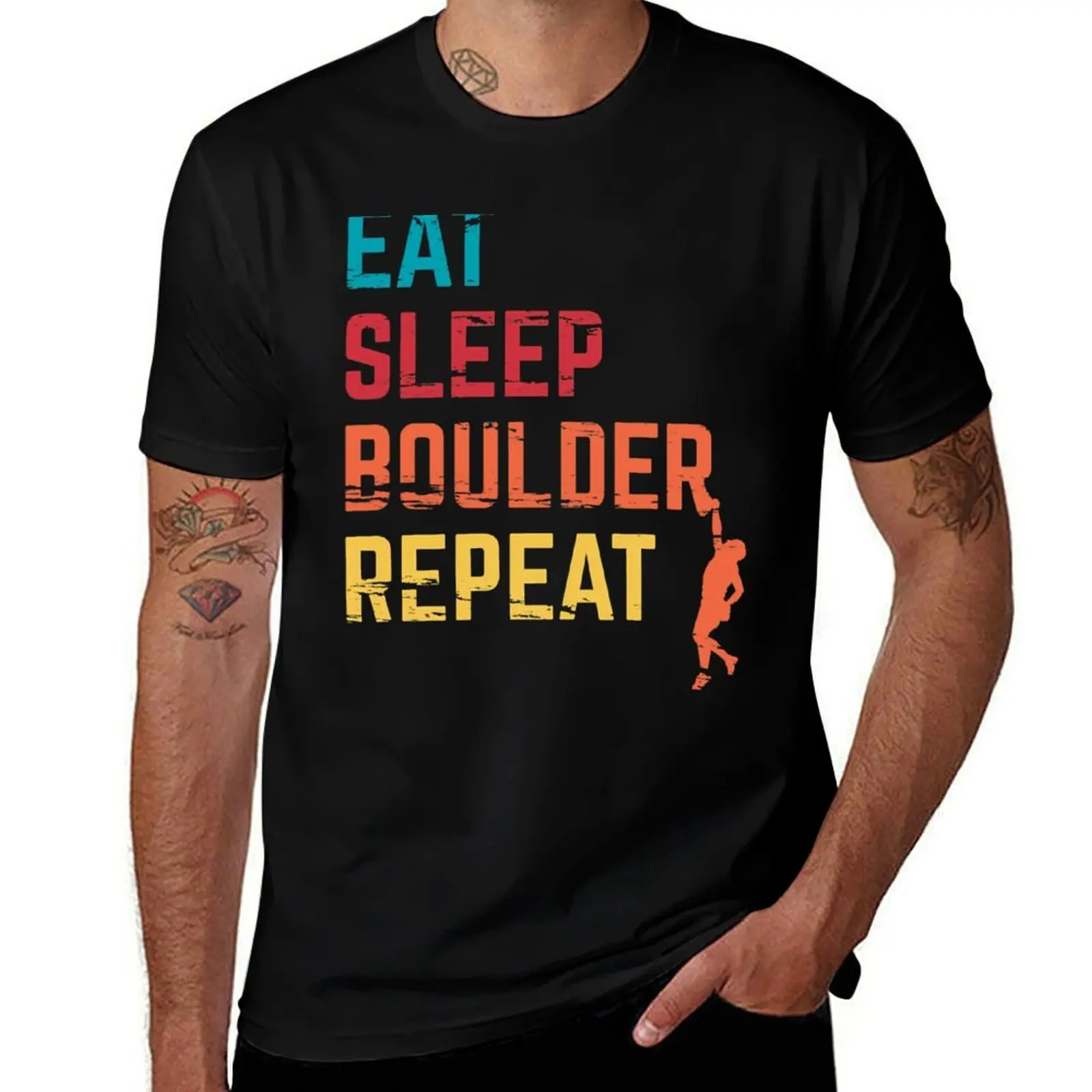 

Eat Sleep Boulder Repeat (1) T-Shirt vintage anime shirt T-shirts man sports fans mens t shirts pack
